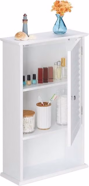 Cassa da bagno, 3 cassetti, stante, appeso, chiuso, poco profondo, stretto, basso, cassa da cucina, HBD 70 x 42 x 16,5 cm, bianco