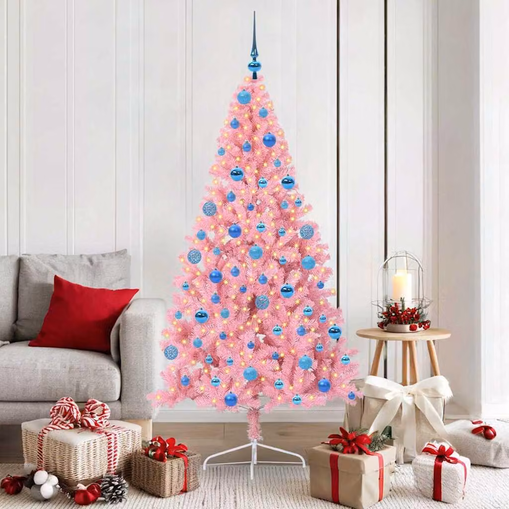 Maison Exclusive - Albero di Natale artificiale preilluminato Rosa 180 cm PVC