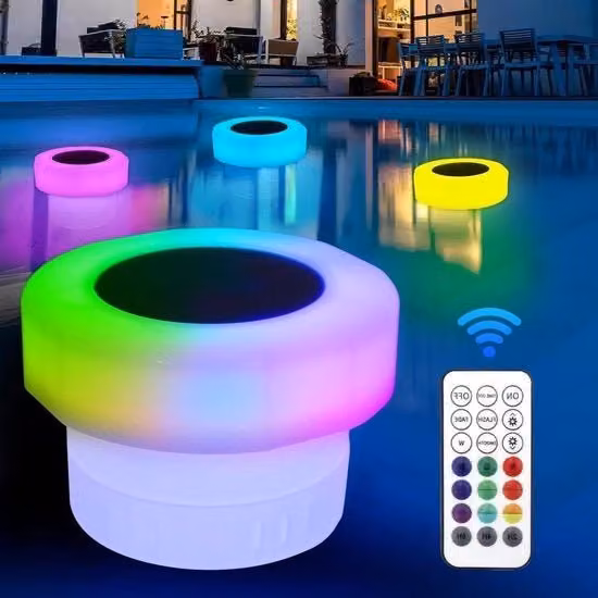 Luce LED solare galleggiante multicolore con protezione IPX6 per vasca idromassaggio, laghetto e fontana