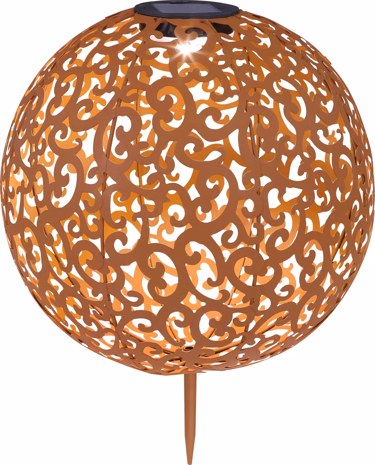 Globo Lighting Luce solare in metallo color ruggine, LED