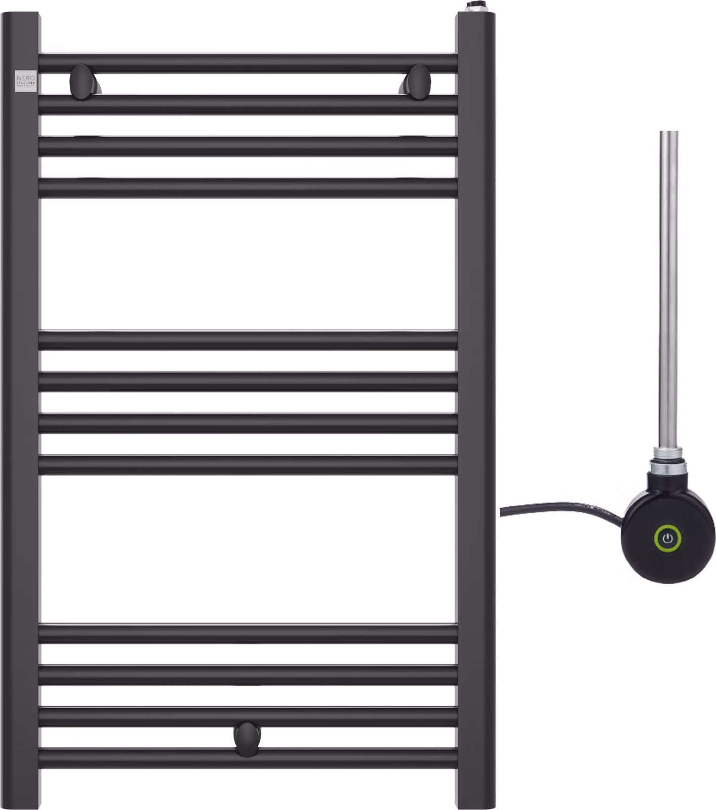 Granitan - Radiatore da bagno - Scaldasalviette - 80x50 cm - Nero - Elettrico - Scaldasalviette - PUERTO