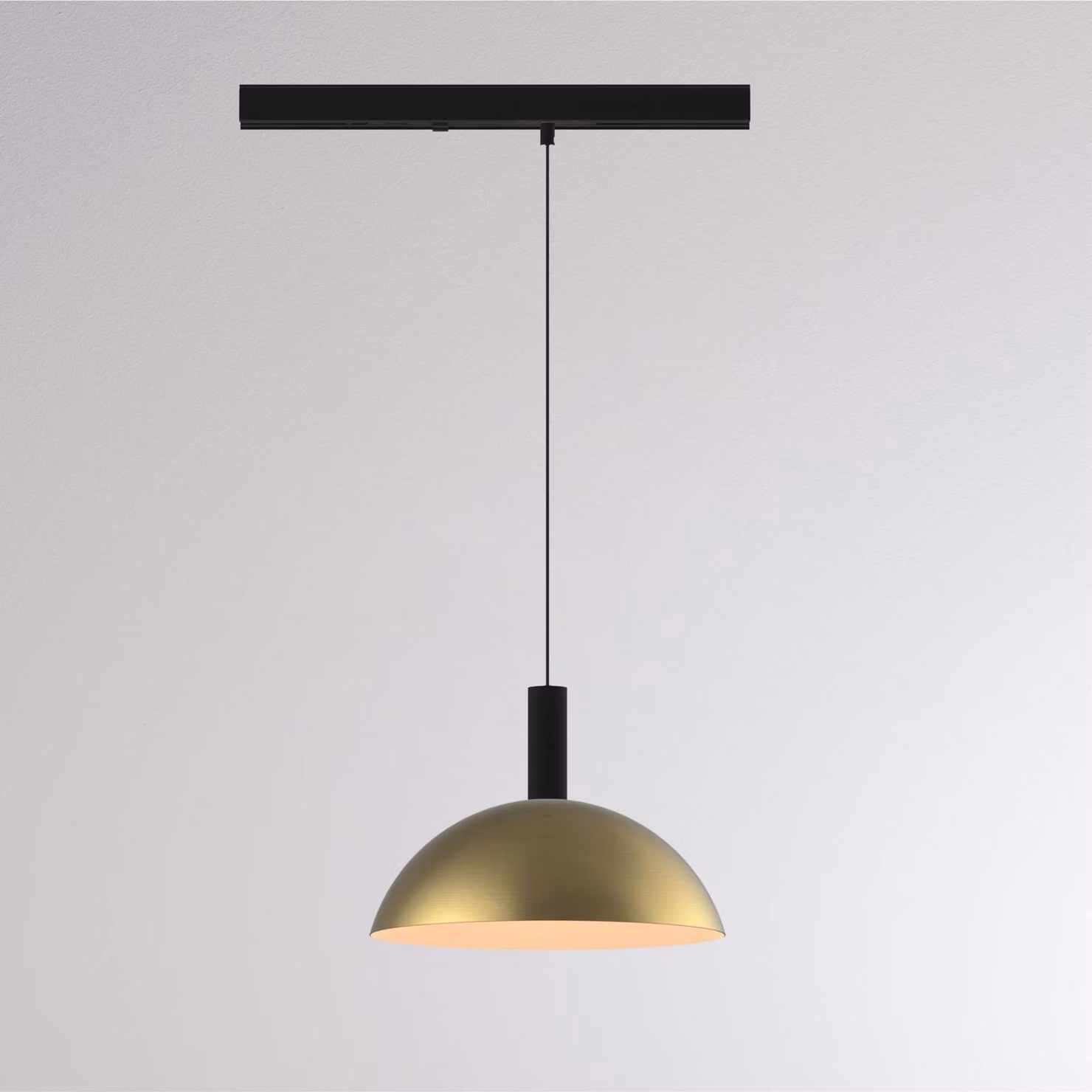 Molto Luce Lampada a sospensione su binario LED LORA II, ottone, Ø 24 cm, 40°, CCT, trifase II, Ottone / Oro, Soggiorno / Sala da pranzo, Metallo, Moderno