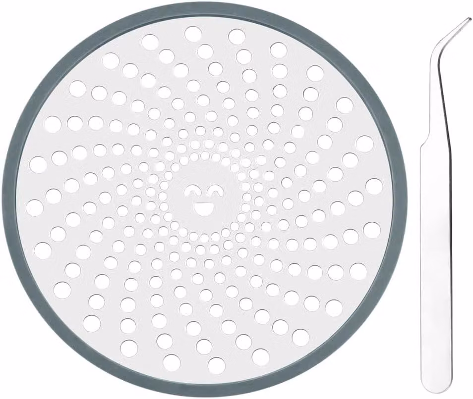 Filtro per scarichi – Cattura i capelli dagli scarichi della doccia – Protezione per il bagno – Griglia in acciaio inossidabile per lavandini – Filtro per scarichi con pinzetta, ideale per bagno e cucina