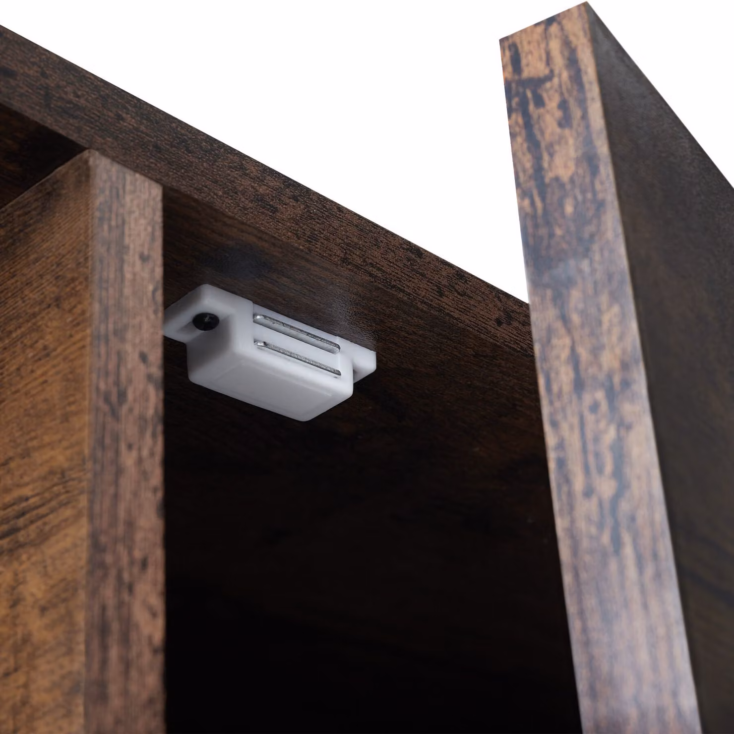 Credenza Doncaster tectake in stile industriale in legno e metallo marrone per soggiorno L: 125 cm, H: 60 cm, P: 38 cm – 1
