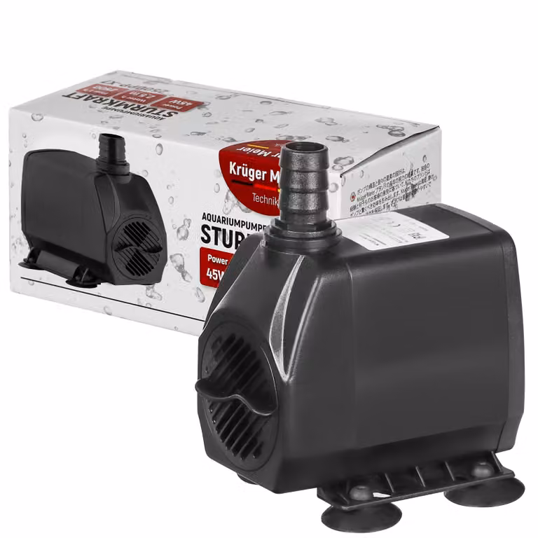 pompa d’acqua da 3000 l/h, Kruger Meier Sturmkraft 3000LK-X8, per fontane da giardino, con regolazione della portata