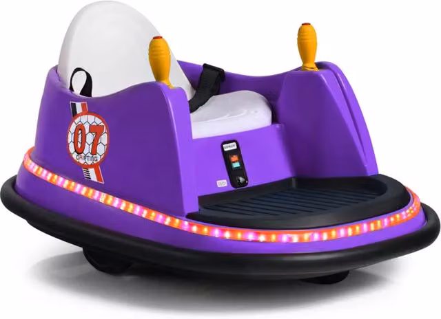 Autoscontro elettrica per bambini con telecomando e luci e suoni, colore viola, L/P/H: 75 x 57 x 42 cm