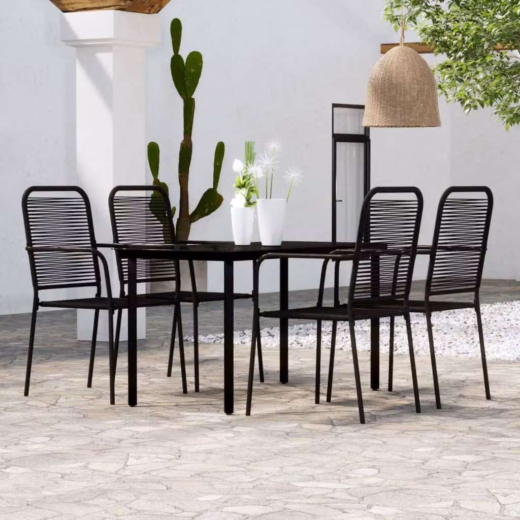 Maison Exclusive - Set da pranzo da giardino 5 pezzi nero