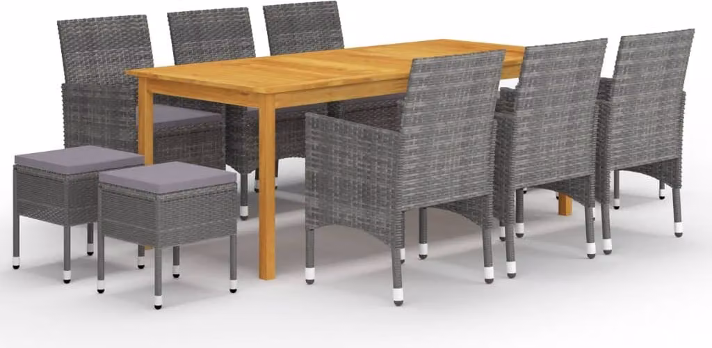 Maison Exclusive - Set da pranzo da giardino da 11 pezzi, grigio