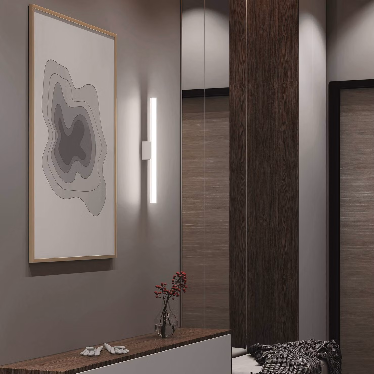 Top Light Applique da parete Lichtstange, dimmerabile, Bianco / Opale, Corridoio, Plastica, Design, Applique