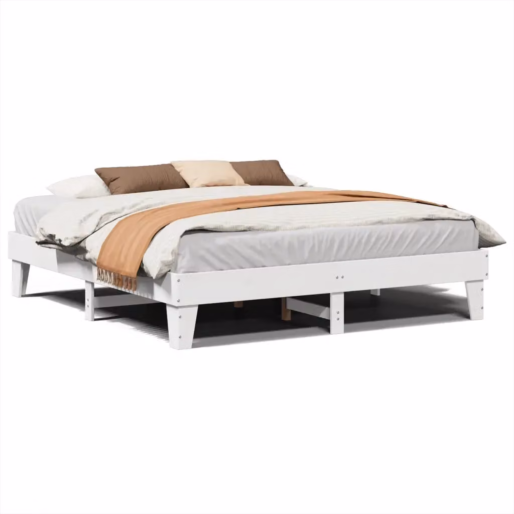 vidaXL Giroletto in Legno Massello di Pino Bianco con Doghe Rigide 200x200 cm – 2