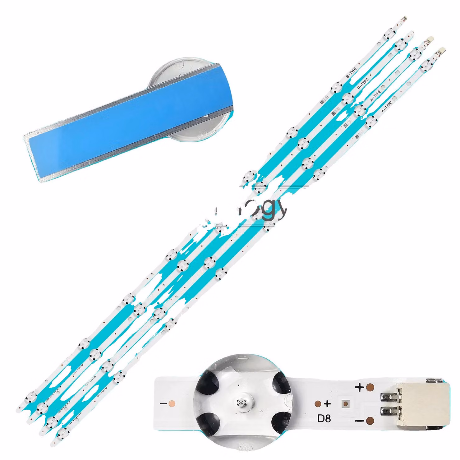 Striscia di retroilluminazione a LED, lunghezza 817 mm, 8/9 perline LED per striscia, tensione di funzionamento 3 V, certificata CE, compatibile con diversi modelli