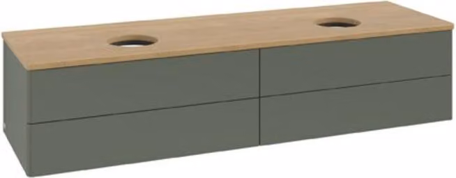V&B Mobiletto senza struttura frontale Antao 160x50cm, WBP hon. Oa, lea gre. m Lac