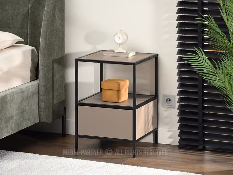 Comodino MAIRA - beige/nero