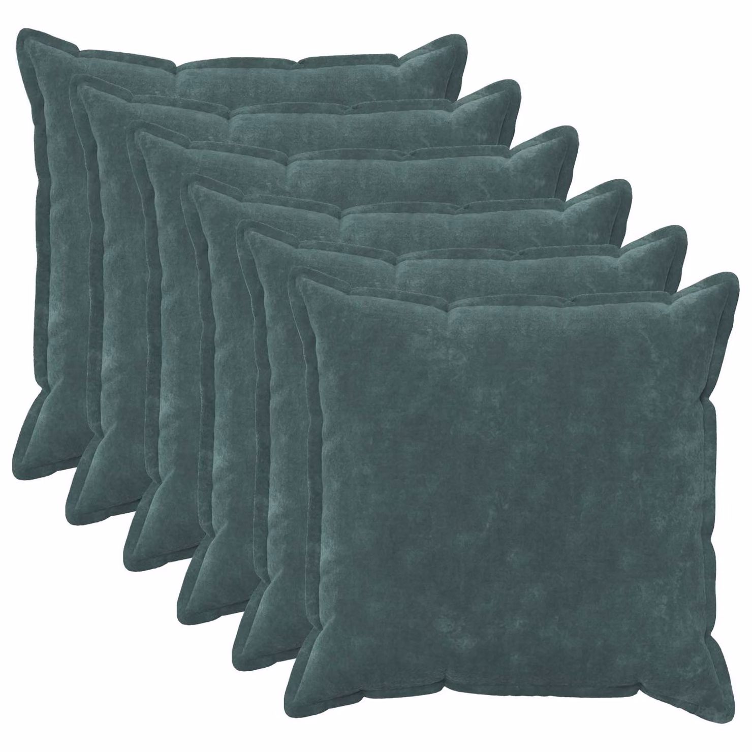Set di 6 federe vidaXL HOUTEN in microfibra blu petrolio, L 80 x L 80 cm