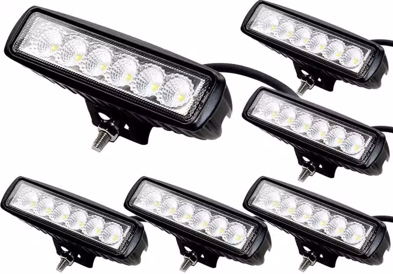 Greenmigo 6X 18W IP67 LED luce da lavoro 12V 24V luce da lavoro LED offroad proiettore riflettore faro 1800LM