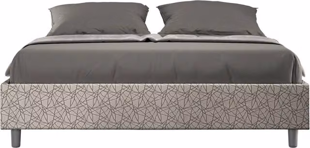 Letto Matrimoniale Era Azelia Giordanoshop con Contenitore e Rete con Alzata Imbottito in Tessuto Grigio L: 160 cm, P: 190 cm, H: 39 cm