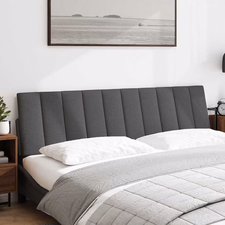 vidaXL Cuscino Testiera Hanko Grigio Scuro 180 cm in Tessuto