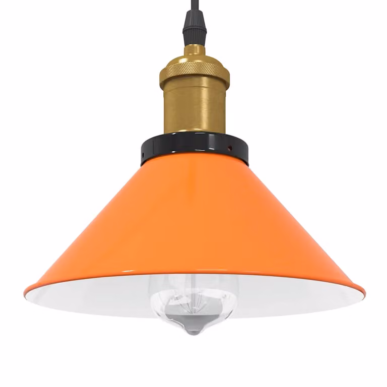 Lampada a sospensione regolabile vidaXL in metallo arancione Ø 22 cm con attacco E27