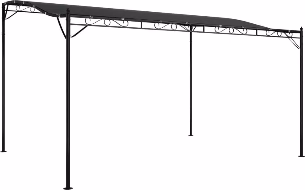 Tettoia Antracite 4x3 m 180 g/m² Tessuto e Acciaio