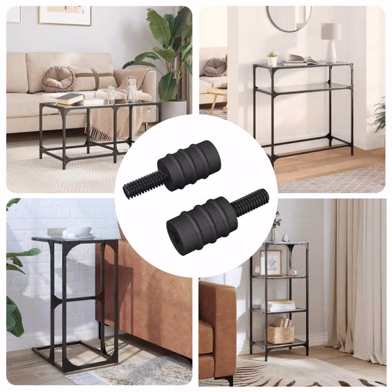 vidaXL Set di 2 viti di standoff in acciaio e nylon nero M4
