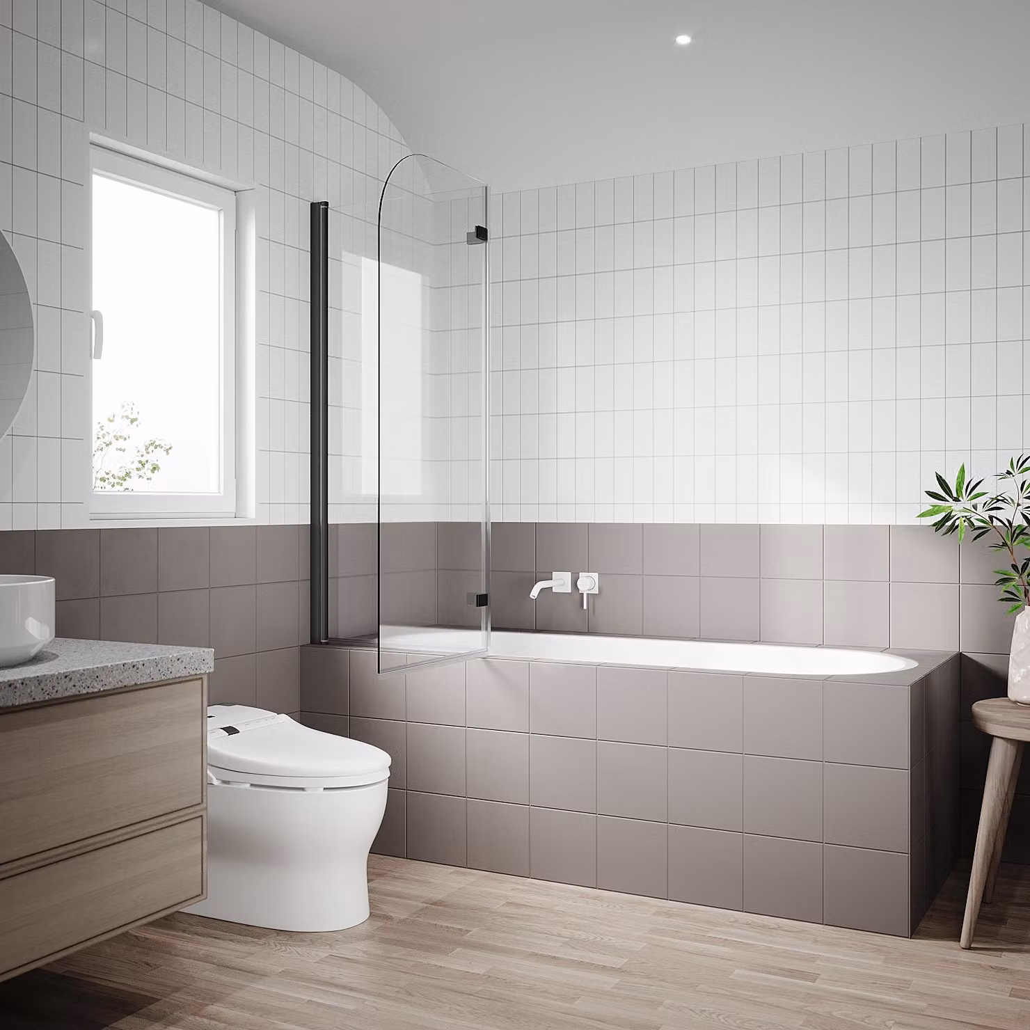 SONNI accessorio per vasca, 120x140cm, cabina doccia pieghevole in nero Vetro temperato di sicurezza con rivestimento Nano, cabina doccia pieghevole in nero