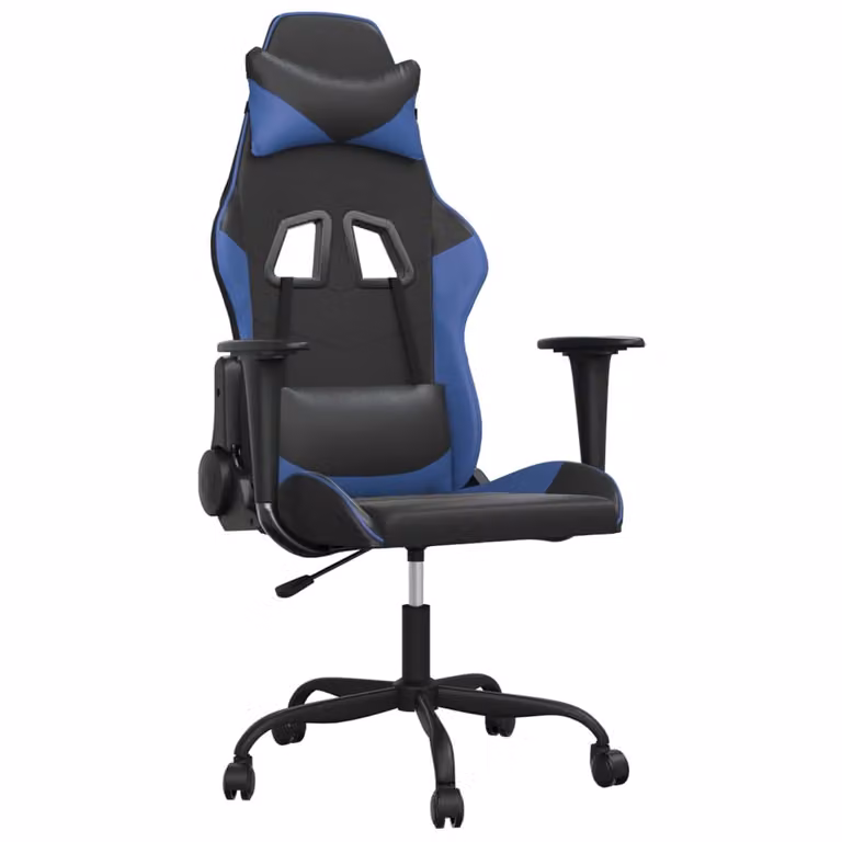 Sedia da Gaming Nera e Blu in Pelle finta