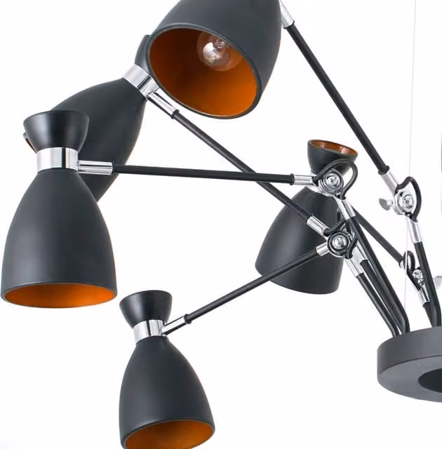 Lampada a sospensione retro in metallo Faro Barcelona colore nero – 1