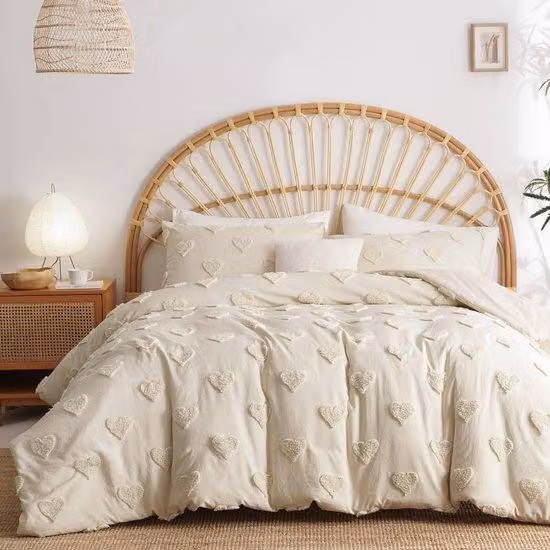 Set di lenzuola stile boho Ibbenzoa®, 220 x 240 cm, in microfibra, con 2 federe 65 x 65 cm, chiusura con cerniera e 4 angolari per letto matrimoniale