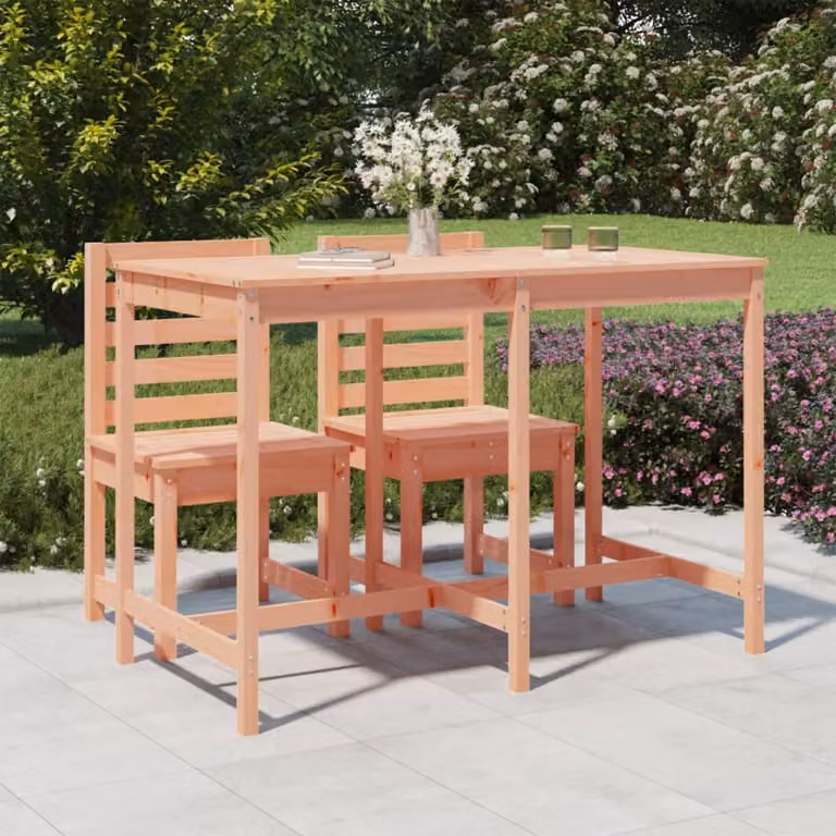 vidaXL Tavolo da Giardino Rettangolare in Legno di Douglas Marrone L: 159,5 cm, P: 82,5 cm, H: 110 cm