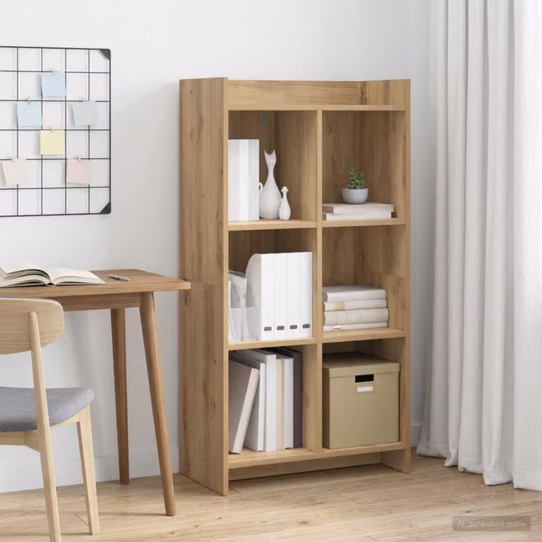 Libreria moderna vidaXL a 6 livelli in legno ingegnerizzato marrone L: 59 cm, P: 30 cm, H: 111 cm