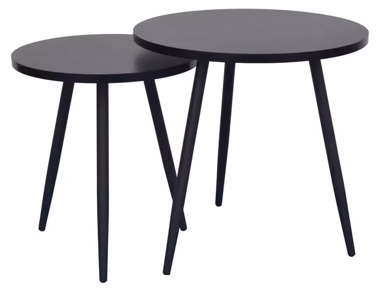 FURNLUX Tavolino Cleo, nero, 50 cm (2 pezzi) / Colore principale: / Dimensioni: