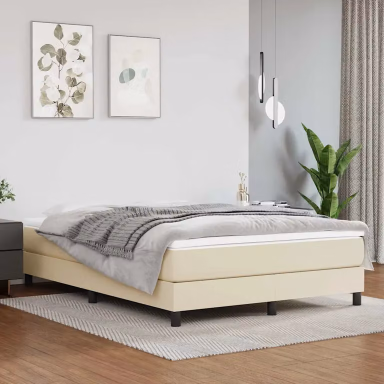 vidaXL Materasso a Molle Insacchettate in Similpelle Beige L: 140 cm, P: 200 cm, H: 20 cm