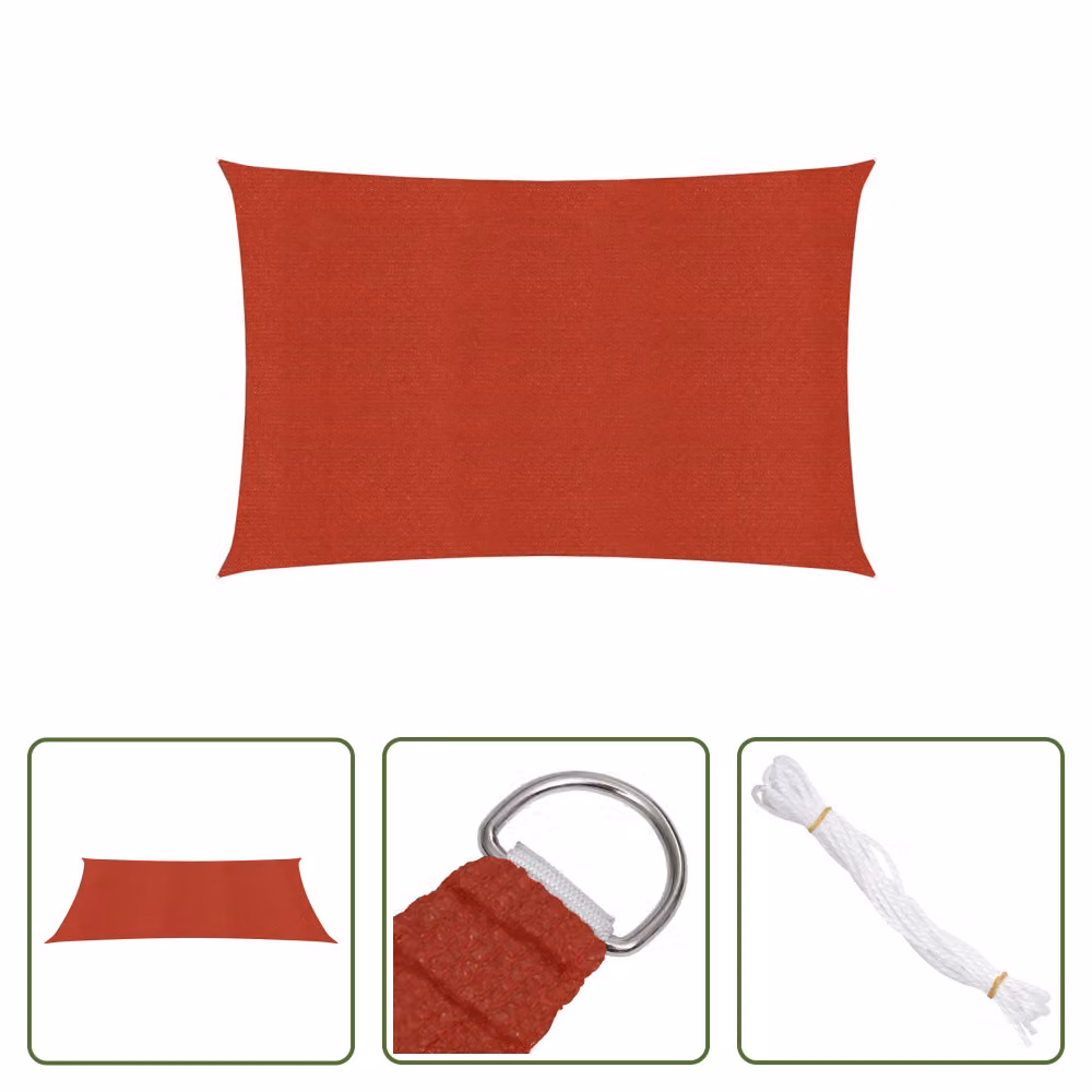 The Living Store Tenda da sole 160 g/m² Rosso 5x6 m HDPE