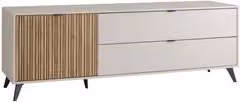 Madia ILAGO Composad colore Cashmere beige e bianco con dettagli cannetati L: 185 cm
