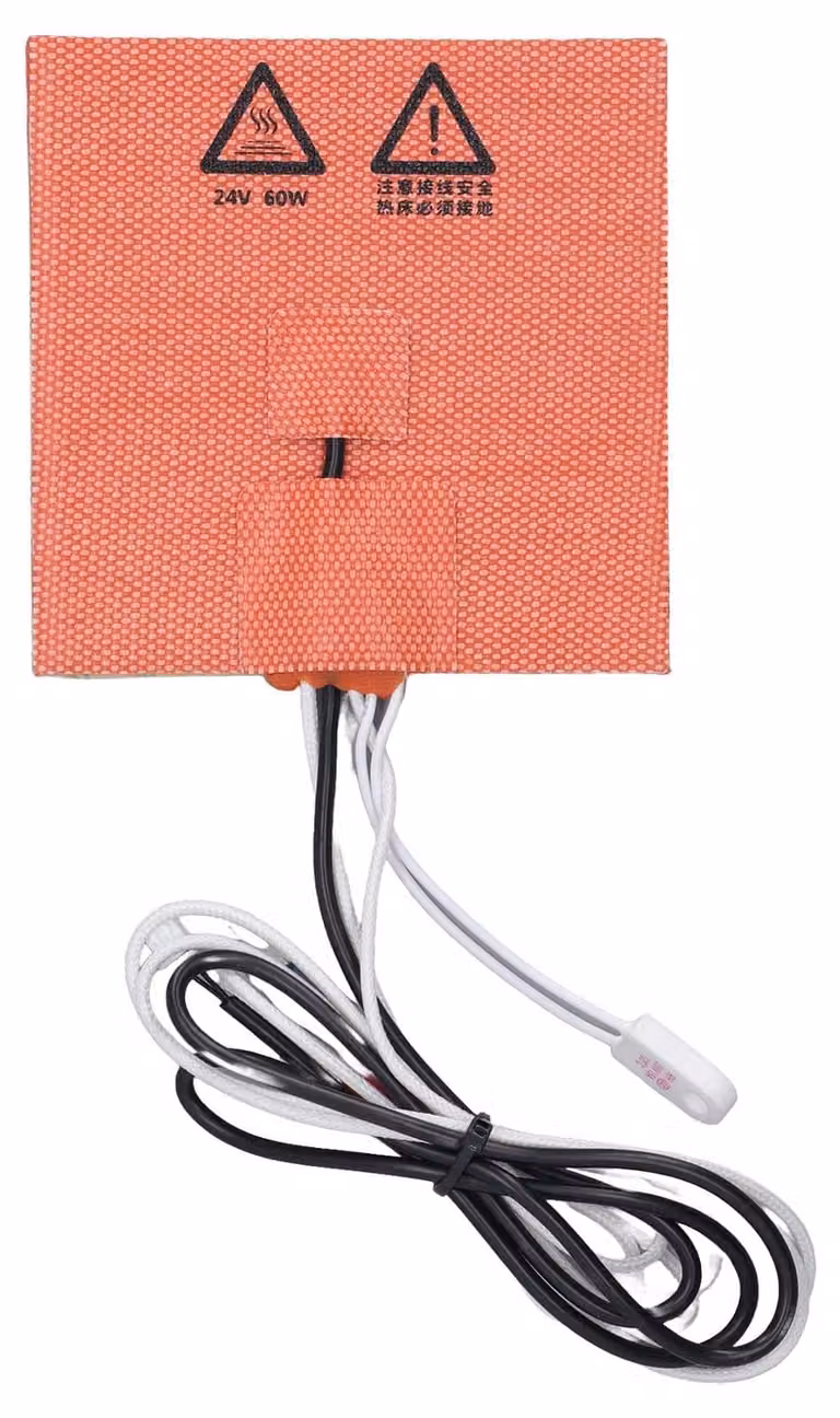 Cuscino riscaldante da 24 V, 60 W, 10 x 10 cm, per stampanti 3D, resistente alle alte temperature