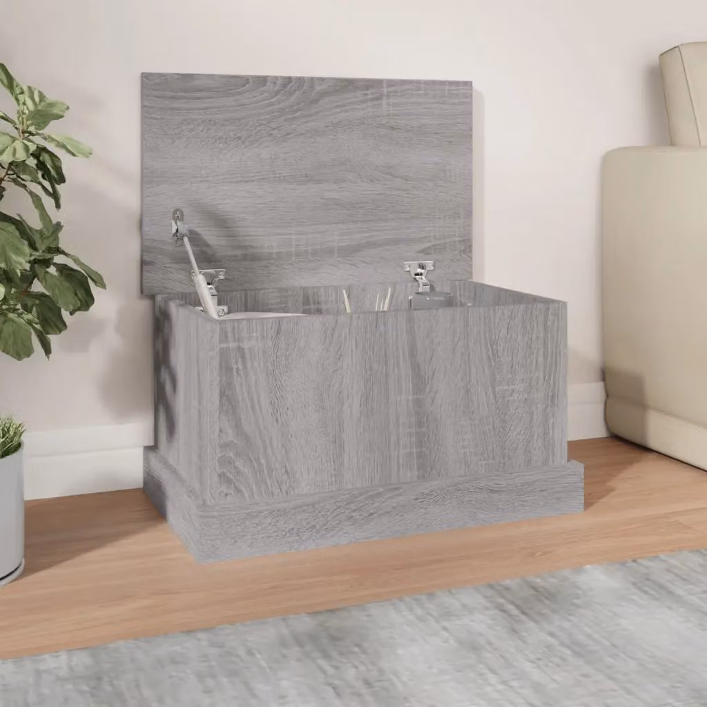 Contenitore vidaXL Grigio Moderno in Legno e MDF L: 50 cm, P: 30 cm, H: 28 cm