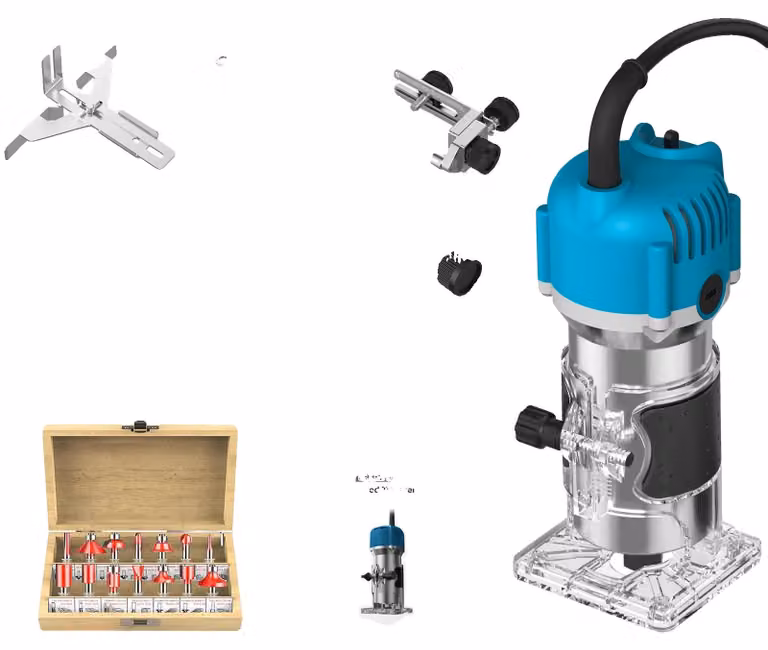 Fresatrice per legno, potenza 800 W, velocità 30.000 giri/min, UE