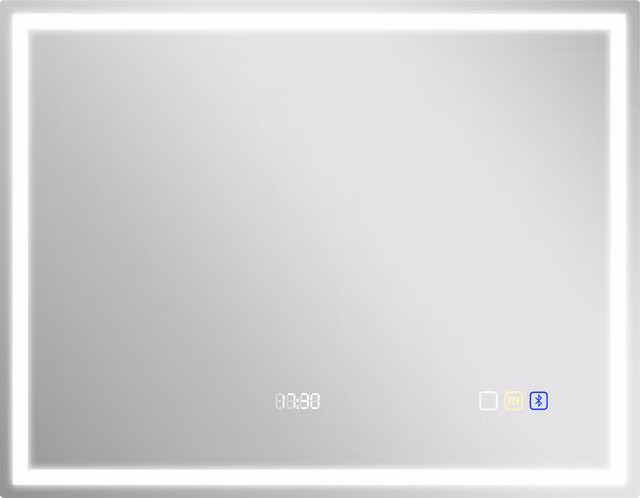 HOMCOM Specchio da bagno LED Bluetooth 90x70 cm con touch, antiappannamento e memoria, Argento   Aosom Italy