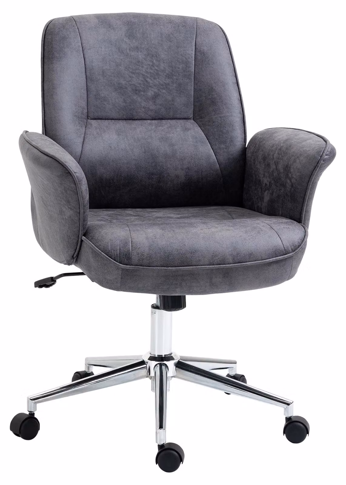 Sedia da ufficio - Modello 921-456CG - Ergonomica - Regolabile in altezza - Imbottita - Girevole - Con braccioli e rotelle - Grigio scuro