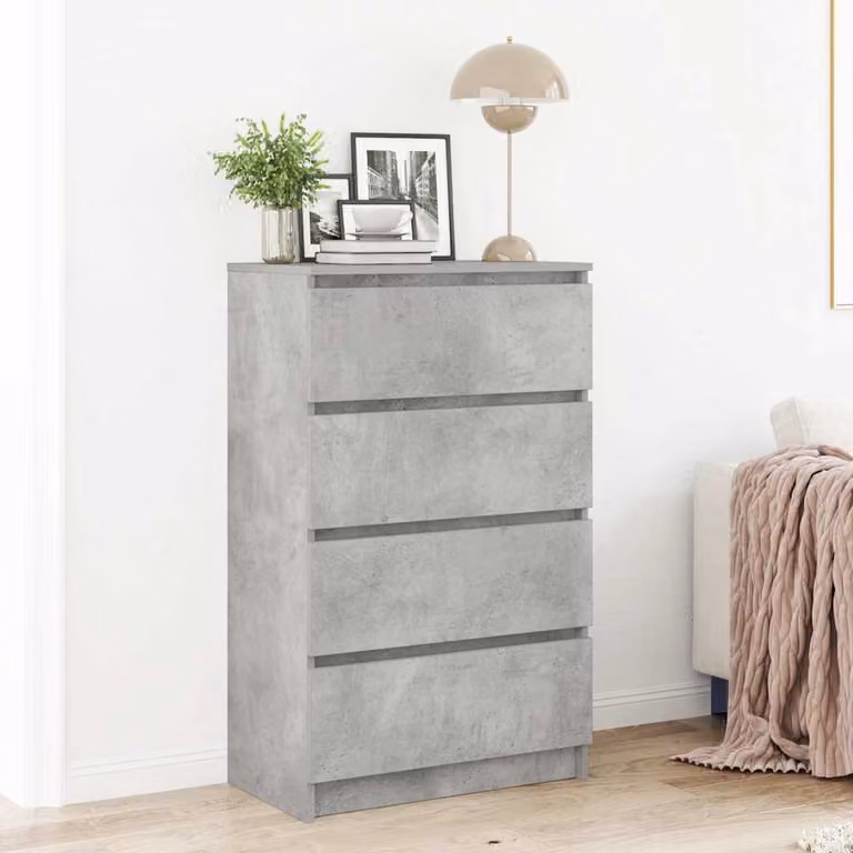 Credenza vidaXL in legno multistrato e MDF, Grigio, L 60 cm x P 35 cm x H 98,5 cm