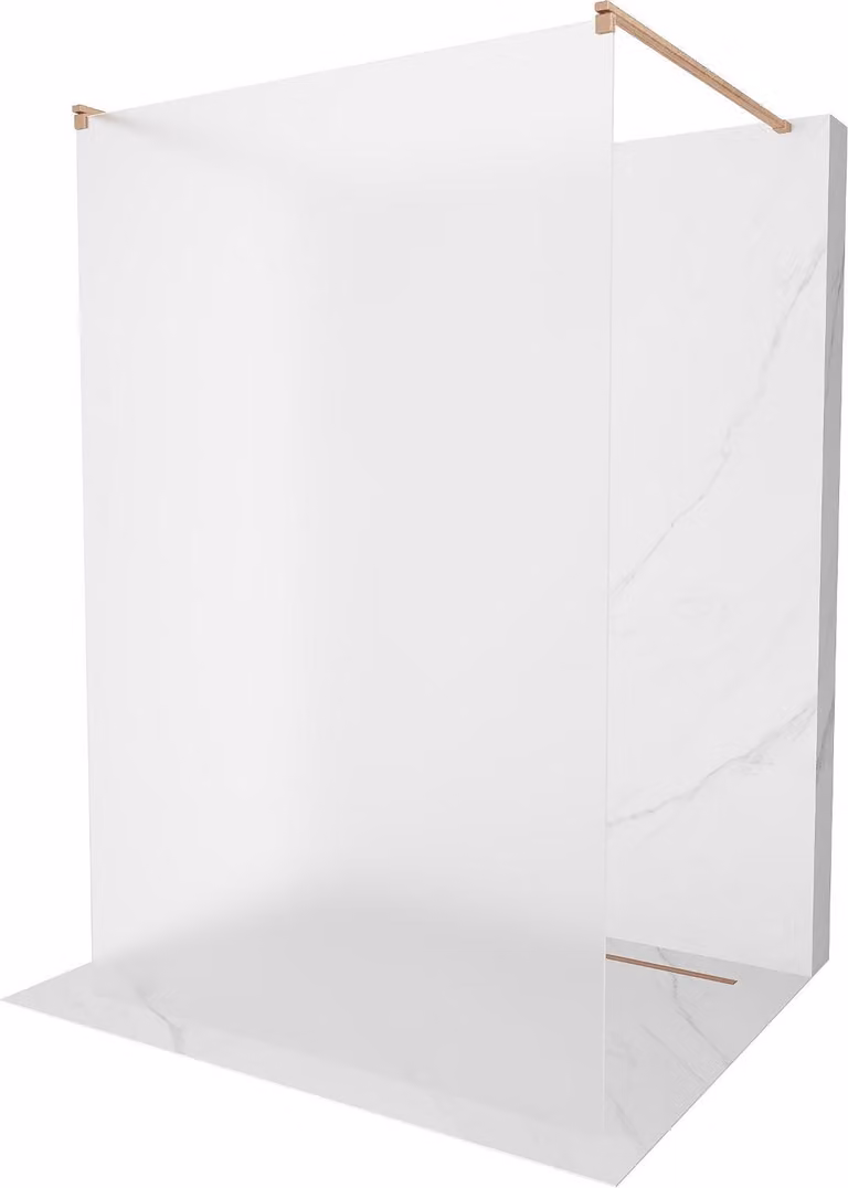 Mexen Kioto parete doccia autoportante 110 x 200 cm, gelo 8 mm, rame spazzolato - 800-110-002-65-30