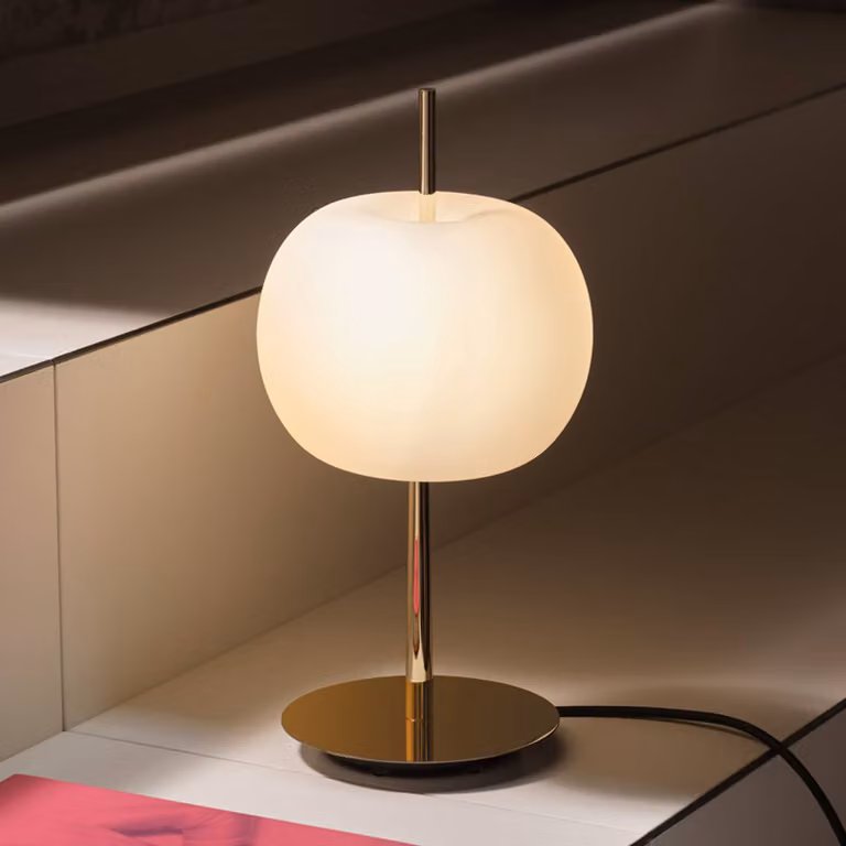 kdln Lampada da tavolo di design KUSHI, dimmerabile, Ottone / Oro, Soggiorno / Sala da pranzo, Vetro, Design, Lampada da tavolo