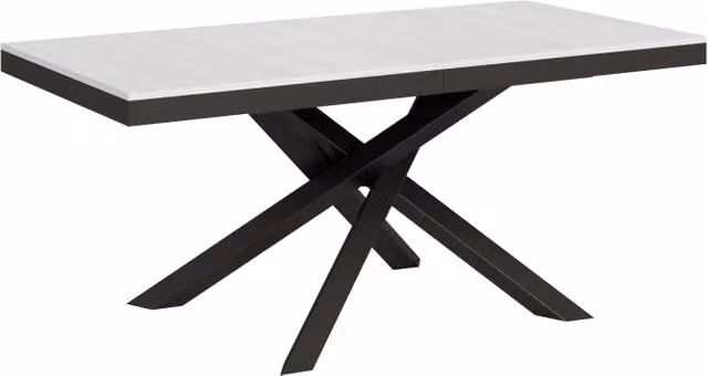 Tavolo allungabile Itamoby Volantis Evolution con telaio Antracite e piano Bianco Frassino L: 90-284 cm, P: 90 cm, H: 77 cm