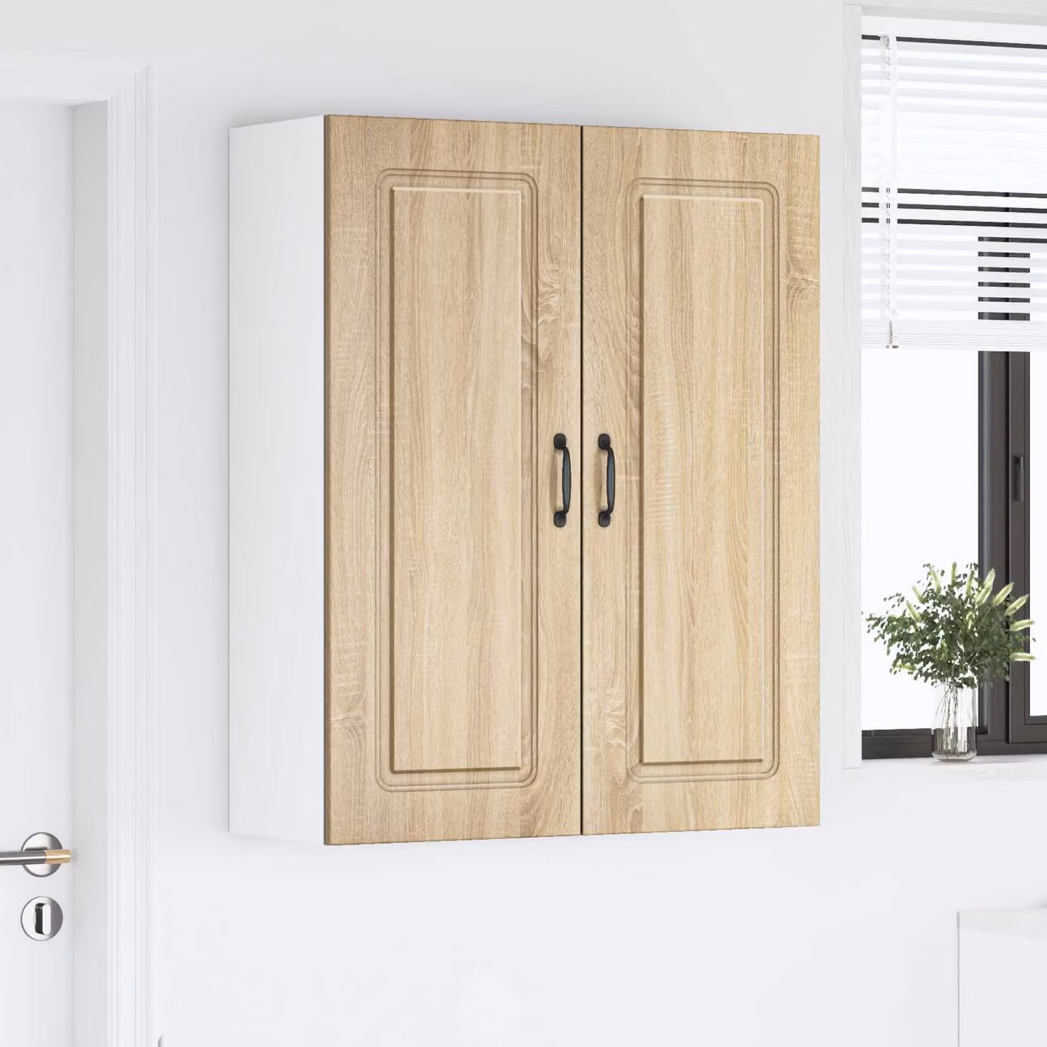 vidaXL Mobiletto pensile da cucina Kalmar in legno Rovere Sonoma marrone L 80 x P 31 x H 100 cm