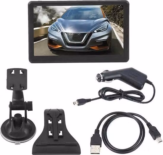 Navigatore GPS Portatile da 7 Pollici con Navigazione 2D/3D e Ricarica USB-C, Nero