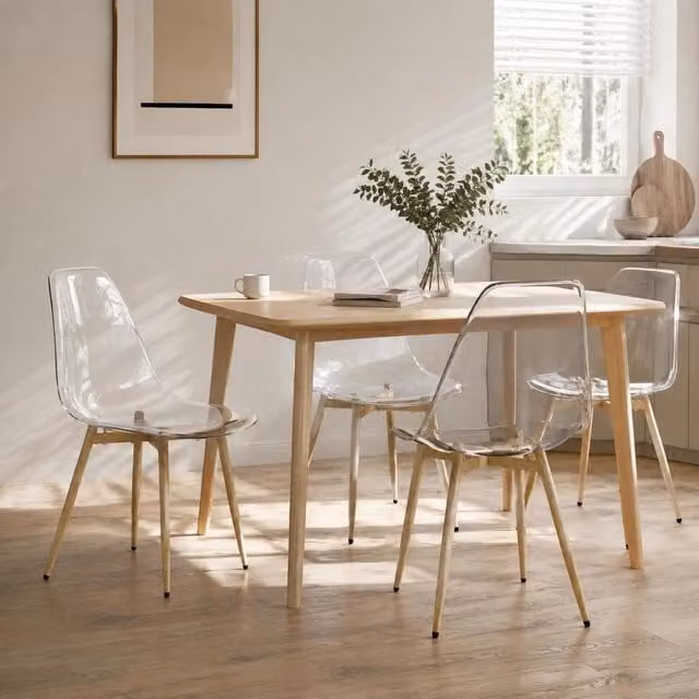 Dining Chairs, 4 Pieces, Transparent PET