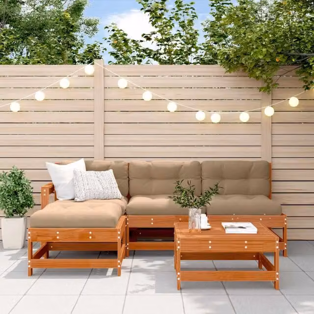 Set Lounge da Giardino 5 pz Marrone Cera 3418132