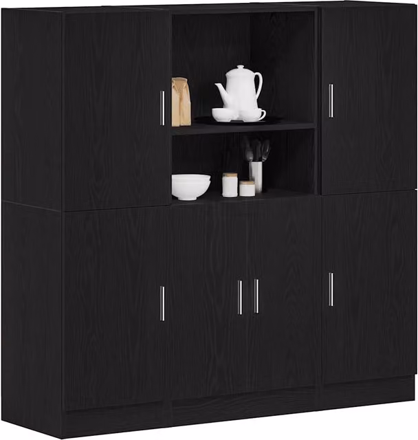 Set di Mobili da Cucina 3 pz Nero in Truciolato 3324152