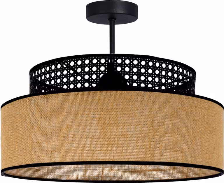 FKL DESIGN Home Deco Lampada da soffitto Marrone Nero Illuminazione Plafoniera della serie BE110-D-SB2 (Marrone, Nero)
