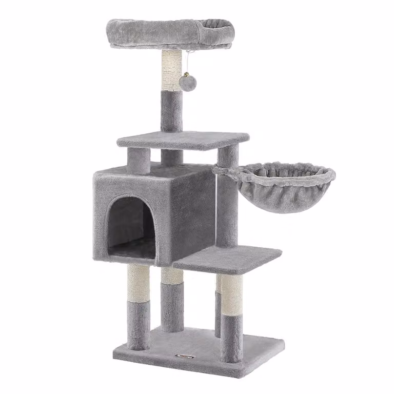 Albero per Gatti Multilivello, Grigio Chiaro